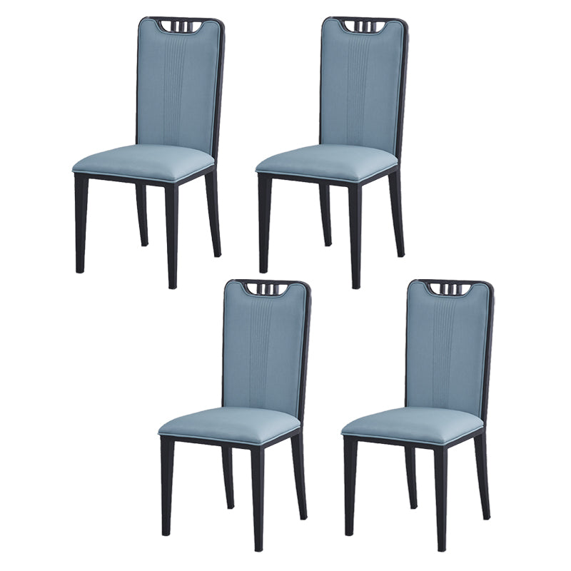 Faux Leather Dining Chairs Glam Style High Back Dining Chairs