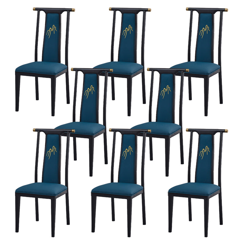 Faux Leather Dining Chairs Glam Style High Back Dining Chairs