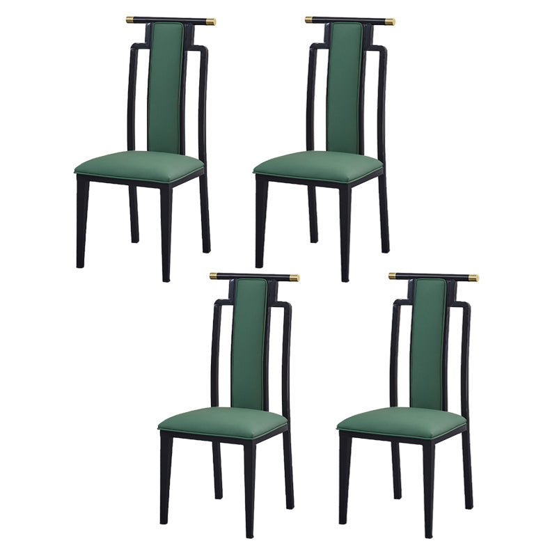 Faux Leather Dining Chairs Glam Style High Back Dining Chairs