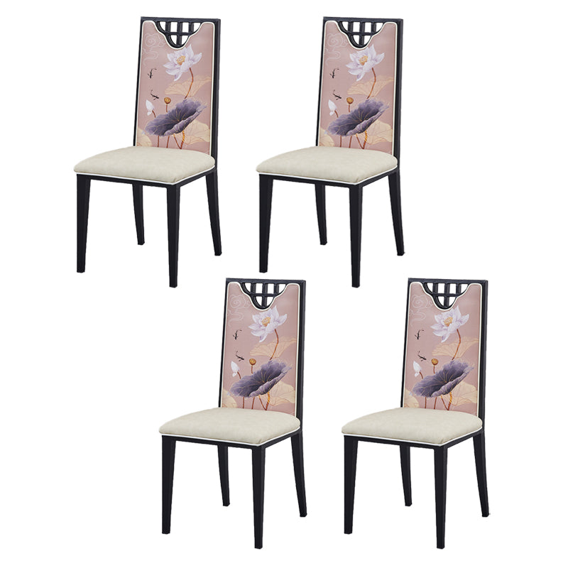 Faux Leather Dining Chairs Glam Style High Back Dining Chairs