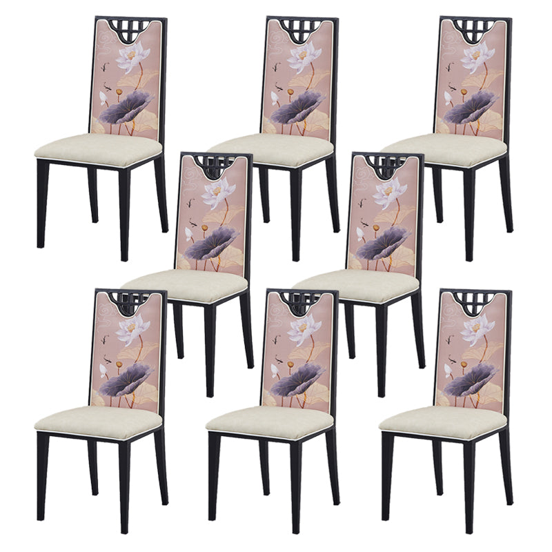 Faux Leather Dining Chairs Glam Style High Back Dining Chairs
