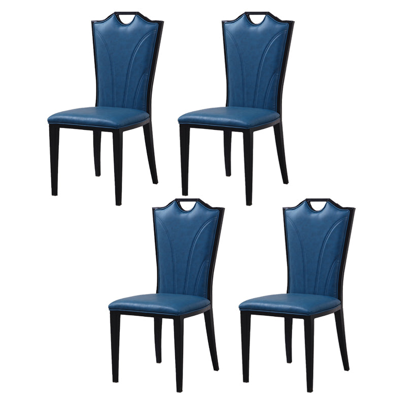 Faux Leather Dining Chairs Glam Style High Back Dining Chairs