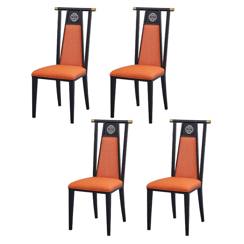 Faux Leather Dining Chairs Glam Style High Back Dining Chairs