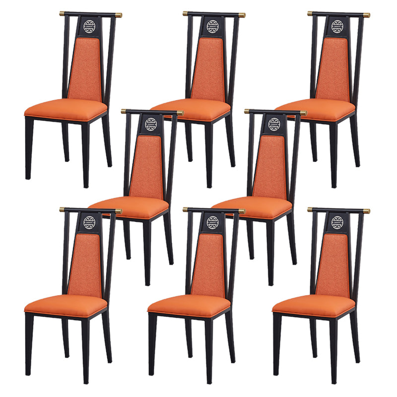 Faux Leather Dining Chairs Glam Style High Back Dining Chairs