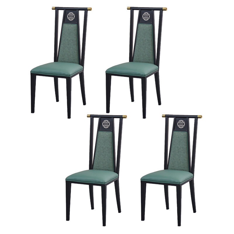 Faux Leather Dining Chairs Glam Style High Back Dining Chairs
