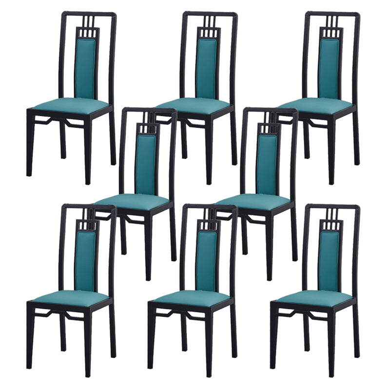 Faux Leather Dining Chairs Glam Style High Back Dining Chairs