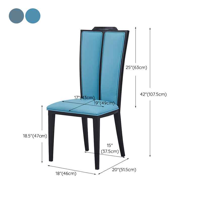 Faux Leather Dining Chairs Glam Style High Back Dining Chairs