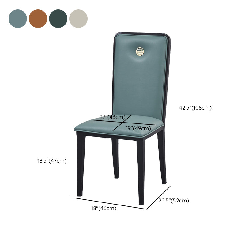 Faux Leather Dining Chairs Glam Style High Back Dining Chairs