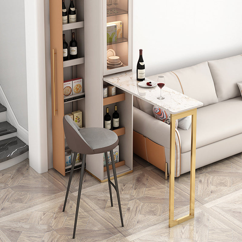 Folding Bar Pub Table Set 2/3 Pcs Storage Base Bar Table and Upholstered Stools