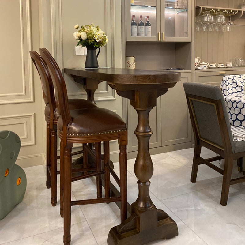 Rectangle Bar Pub Table Set 1/3/4 Pcs Antique Solid Wood Bar Table and Stools