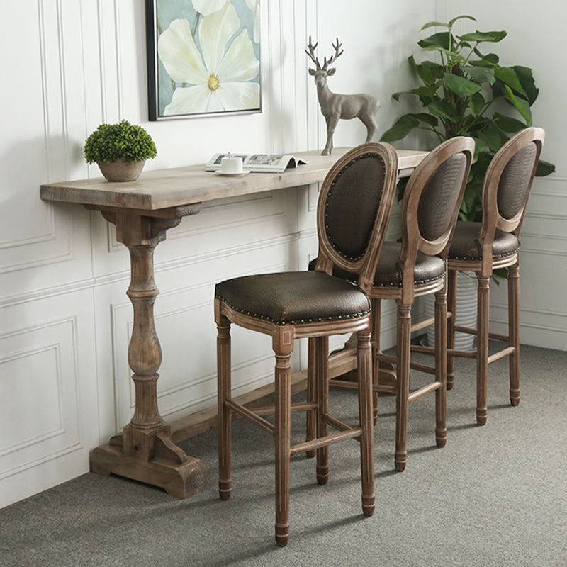 Rectangle Bar Pub Table Set 1/3/4 Pcs Antique Solid Wood Bar Table and Stools