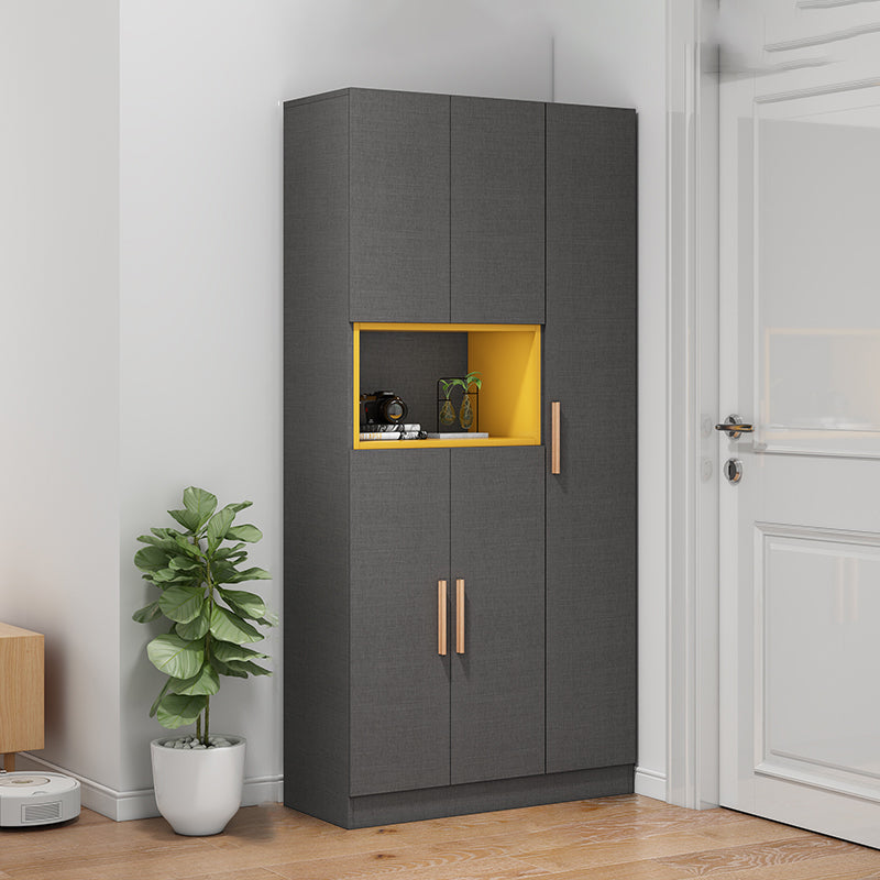 Manufactured Wood Hanging Clothes Rack White and Gray Hanging Clothes Rack