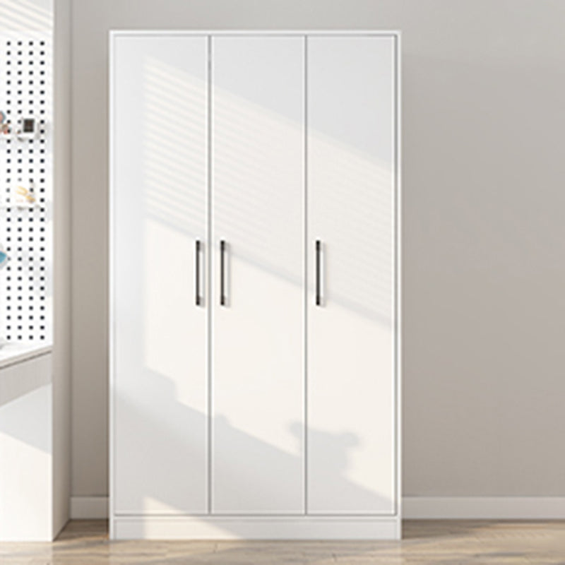 White Wooden Kids Closet High Gloss 2-Drawer Coat Locker with Sliding Barn Door