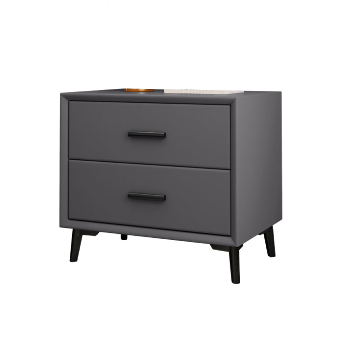 Simple Leather Nursery Nightstand 2 Drawers Children's Bedside Table