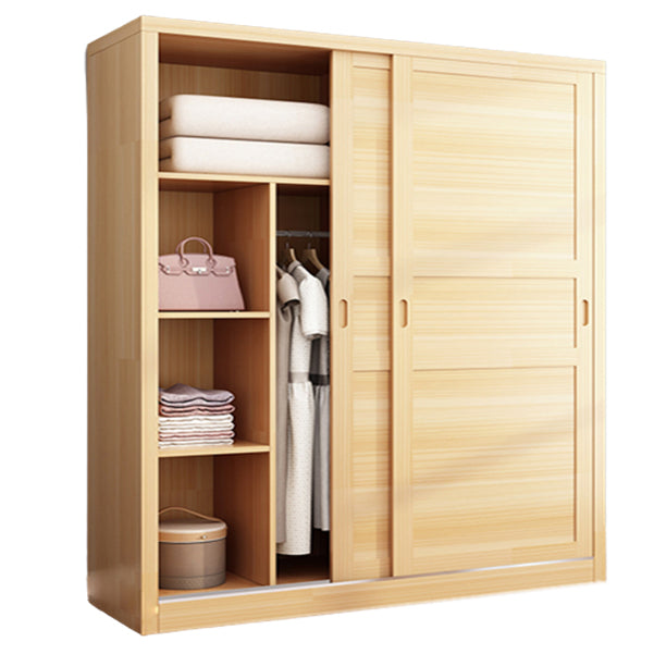 Solid Wood Wardrobe Armoire Contemporary Wardrobe Armoire with Doors