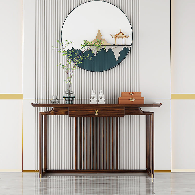 Rectangle Shape Contemporary Console Table Brown Wooden Console Sofa Table