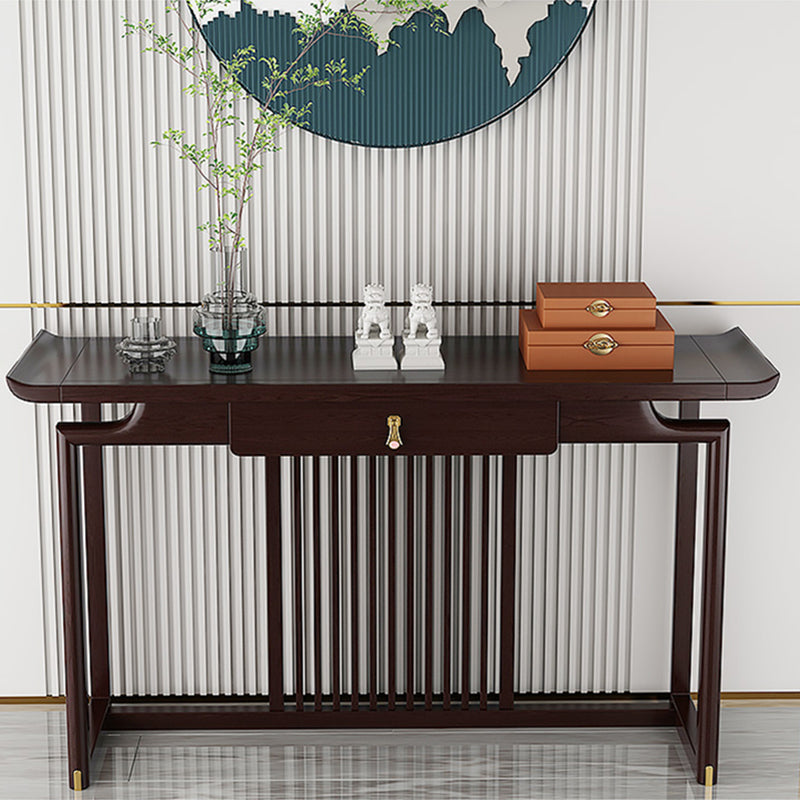 Rectangle Shape Contemporary Console Table Brown Wooden Console Sofa Table