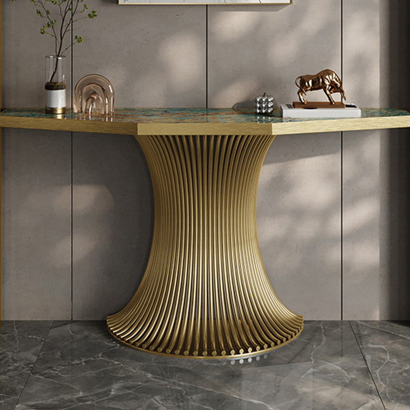Geometric Shape Contemporary Console Table Stone Console Sofa Table for Hall