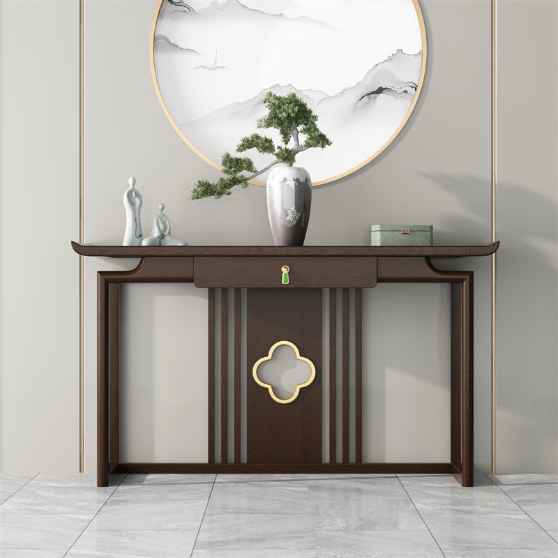 Rectangle Shape Contemporary Console Table Brown Console Sofa Table