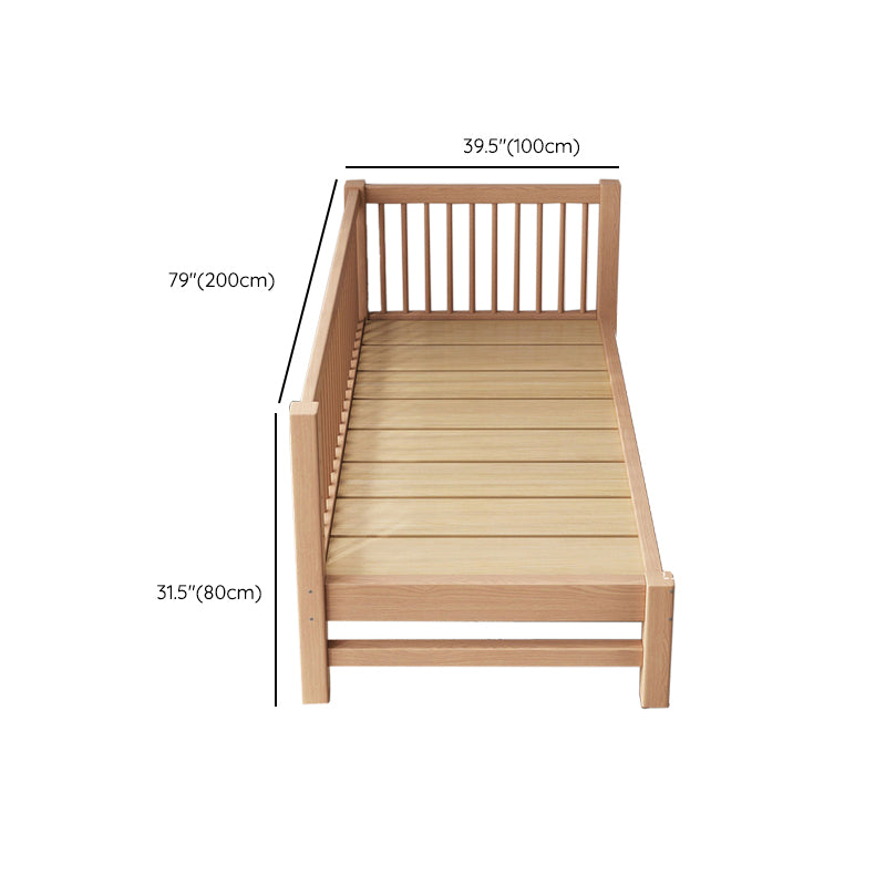 Farmhouse Nursery Bed Solid Wood Baby Crib with Guardrails and Mattress