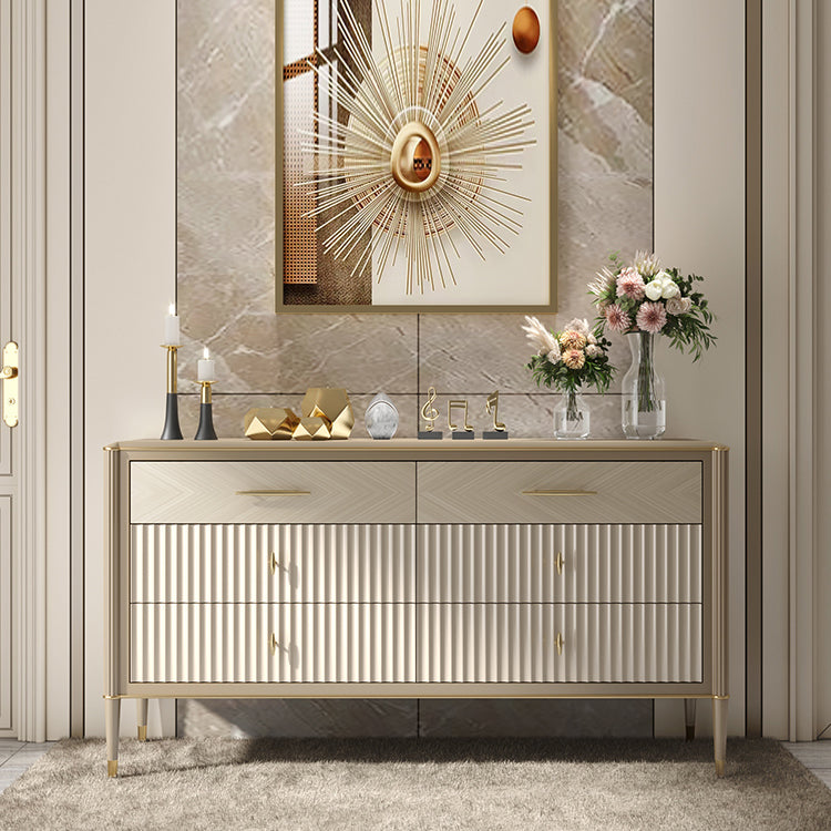 Wooden Storage Chest Dresser Glam Storage Chest with 6 Drawers