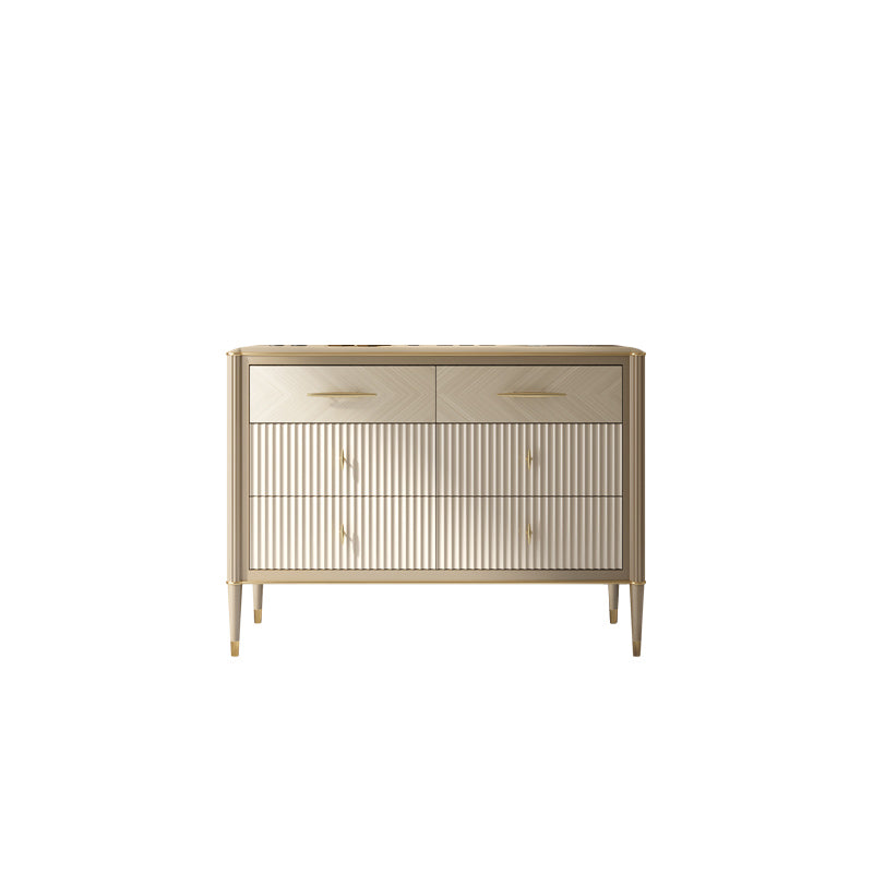 Wooden Storage Chest Dresser Glam Storage Chest with 6 Drawers