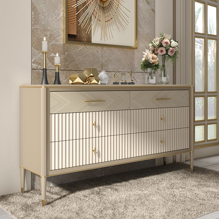 Wooden Storage Chest Dresser Glam Storage Chest with 6 Drawers
