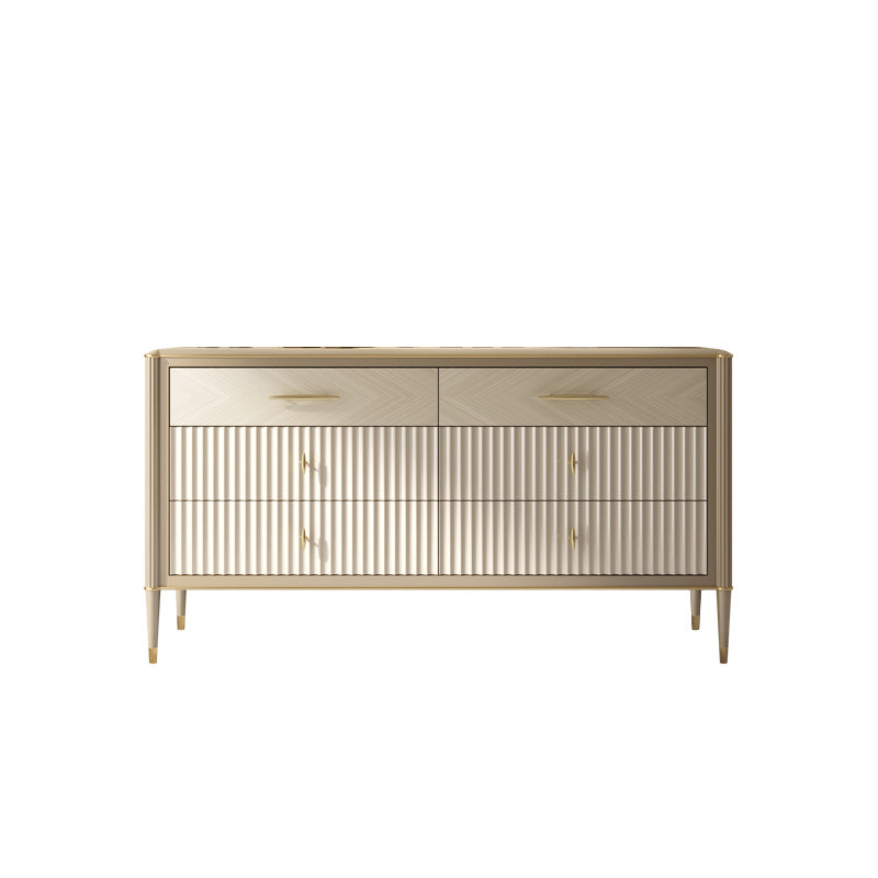 Wooden Storage Chest Dresser Glam Storage Chest with 6 Drawers