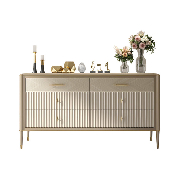 Wooden Storage Chest Dresser Glam Storage Chest with 6 Drawers