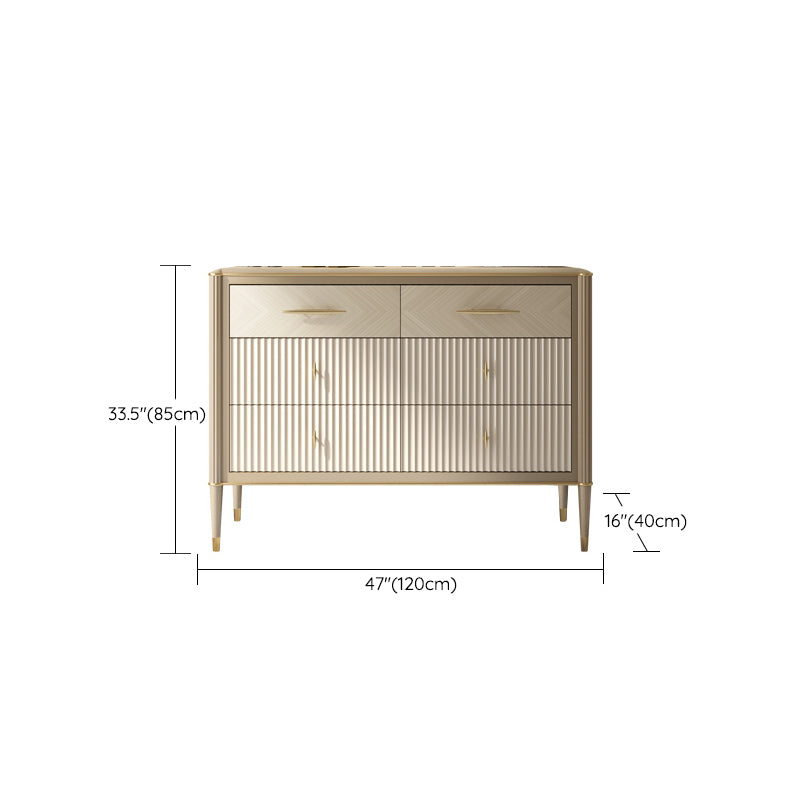 Wooden Storage Chest Dresser Glam Storage Chest with 6 Drawers