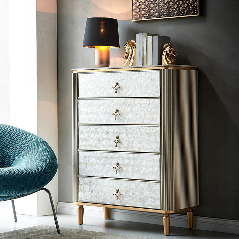 Stone Storage Chest Dresser Modern Storage Chest for Bedroom