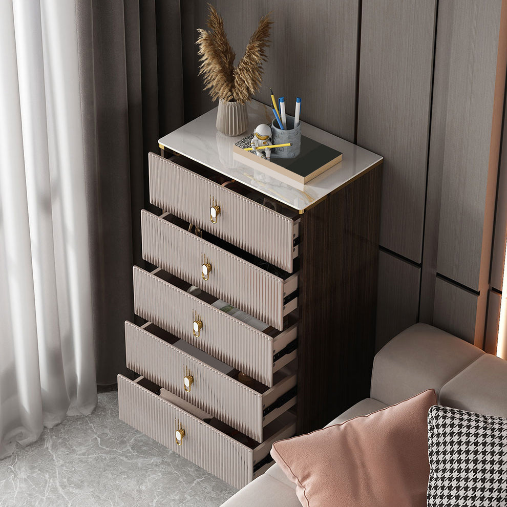 Modern Storage Chest Dresser Stone Storage Chest with 5 Drawers