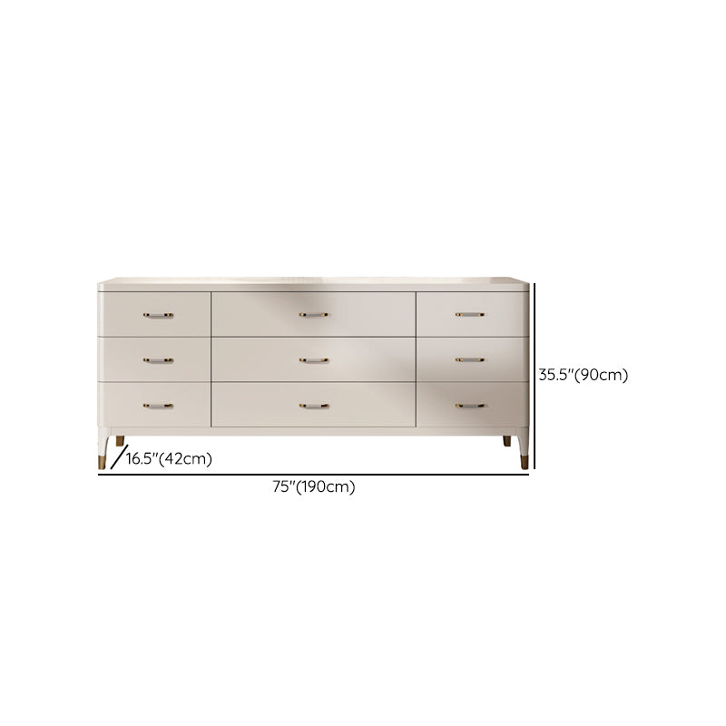 Horizontal Storage Chest Dresser Glam Storage Chest with Drawers