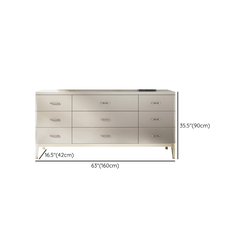 Horizontal Storage Chest Dresser Glam Storage Chest with Drawers