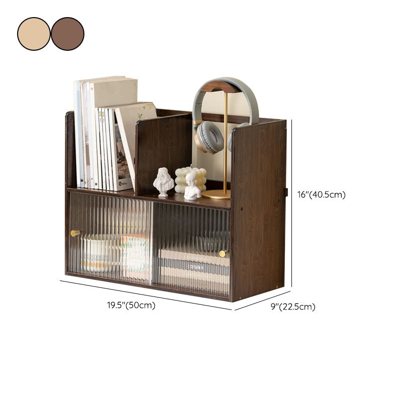 Closed Back Vertical Bookshelf Contemporary Wood Bookcase with Cabinets