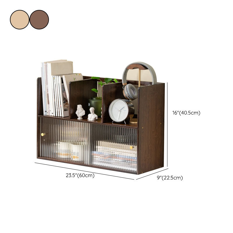 Closed Back Vertical Bookshelf Contemporary Wood Bookcase with Cabinets