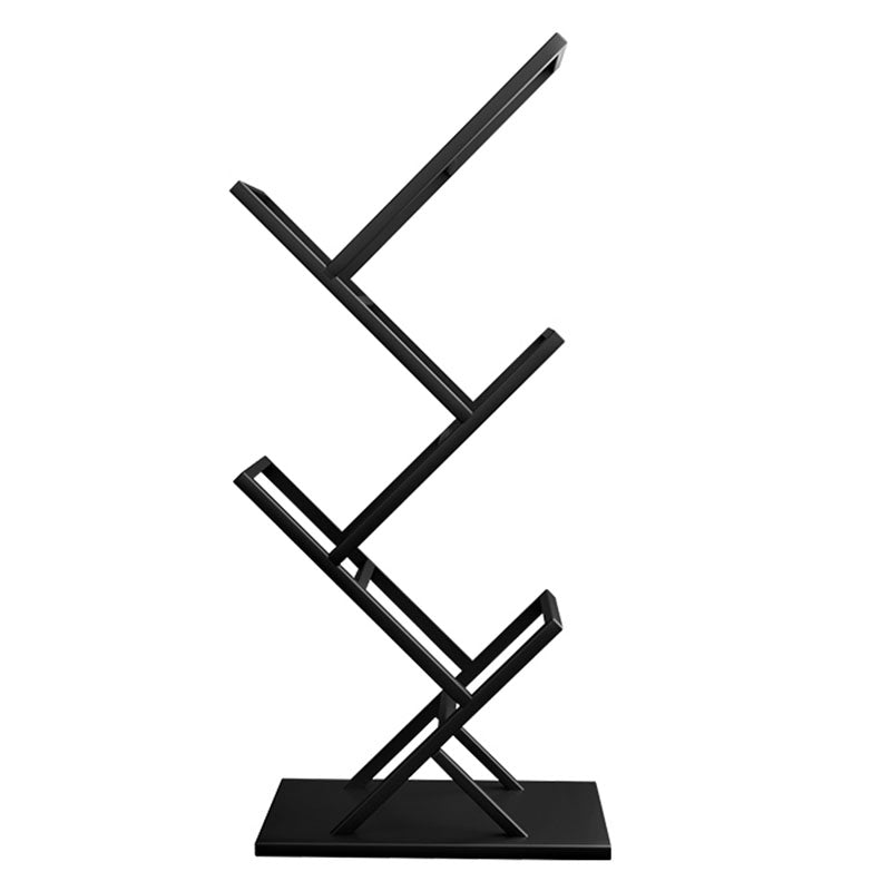 4 Shelves Contemporary Etagere Bookcase Open Back Metal Bookshelf