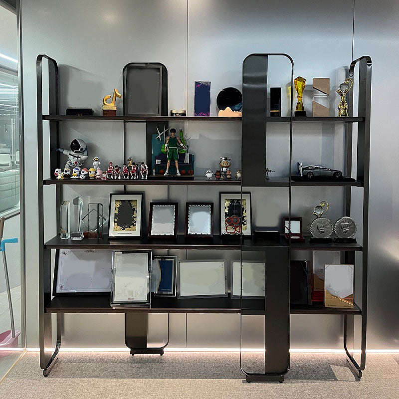 4 Shelves Contemporary Bookcase Standard Metal Open Back Bookshelf