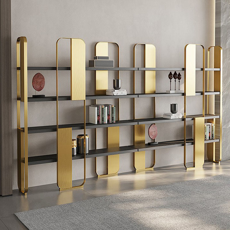 4 Shelves Contemporary Bookcase Standard Metal Open Back Bookshelf