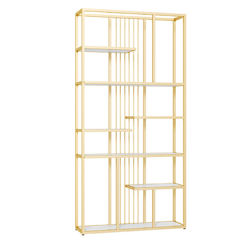 Etagere Contemporary Bookshelf Open Back Metal Bookcase with Shelves