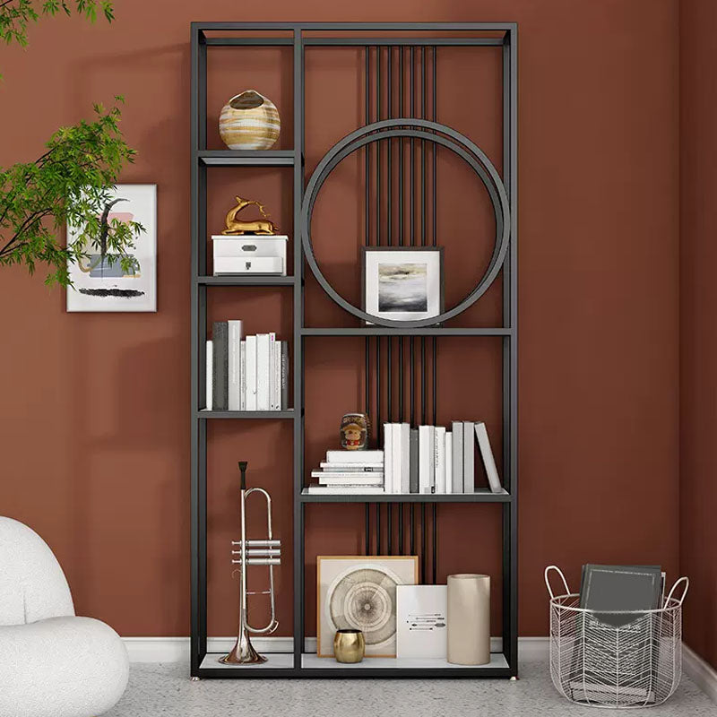 Etagere Contemporary Bookshelf Open Back Metal Bookcase with Shelves