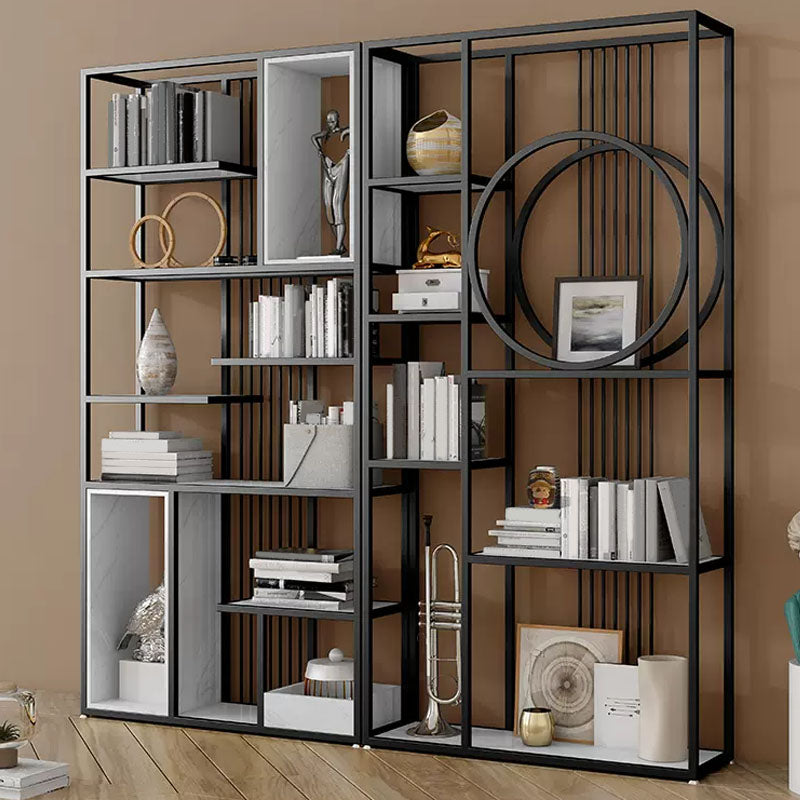 Etagere Contemporary Bookshelf Open Back Metal Bookcase with Shelves