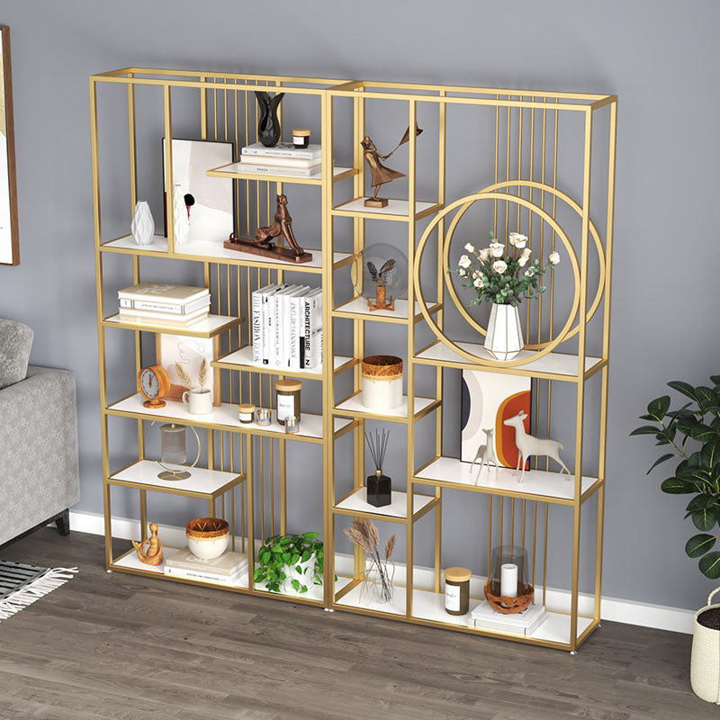 Etagere Contemporary Bookshelf Open Back Metal Bookcase with Shelves