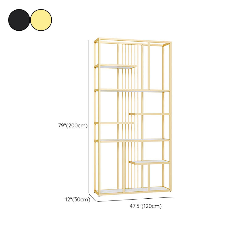 Etagere Contemporary Bookshelf Open Back Metal Bookcase with Shelves