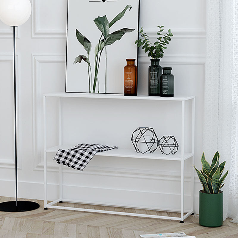 Contemporary Metal Bookshelf Etagere Open Back Bookcase with Shelves