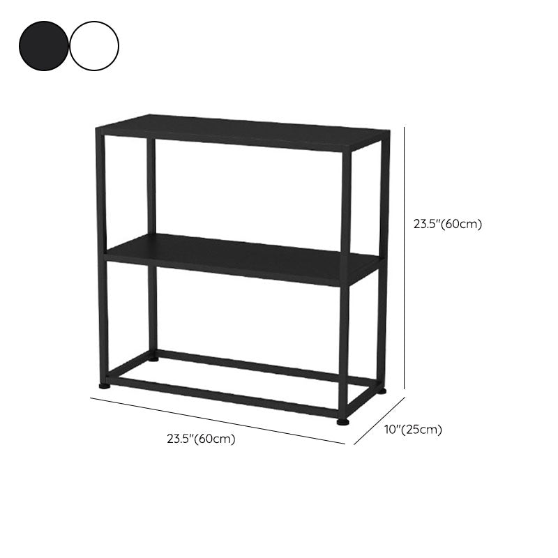 Contemporary Metal Bookshelf Etagere Open Back Bookcase with Shelves