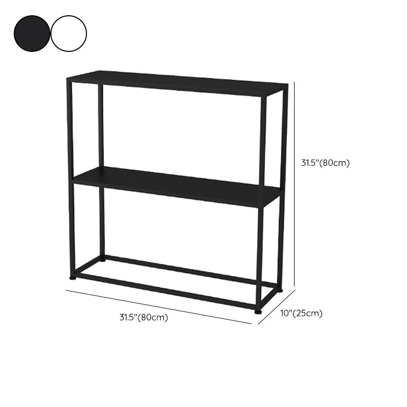 Contemporary Metal Bookshelf Etagere Open Back Bookcase with Shelves