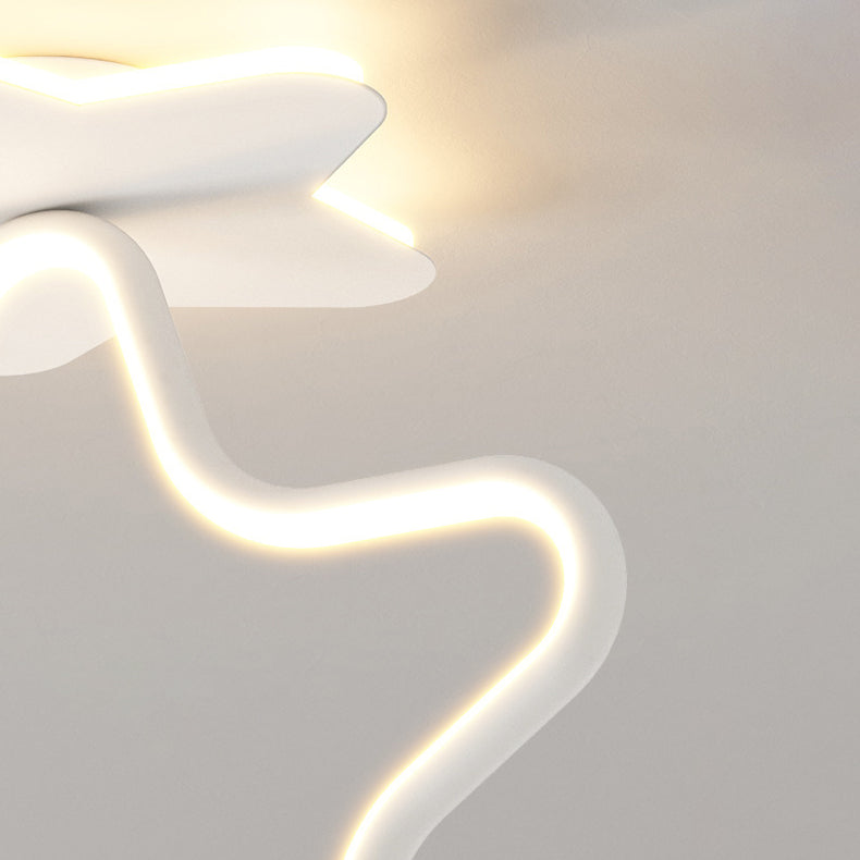LED White Ceiling Light Contemporary Flush Mount Lighting for Foyer