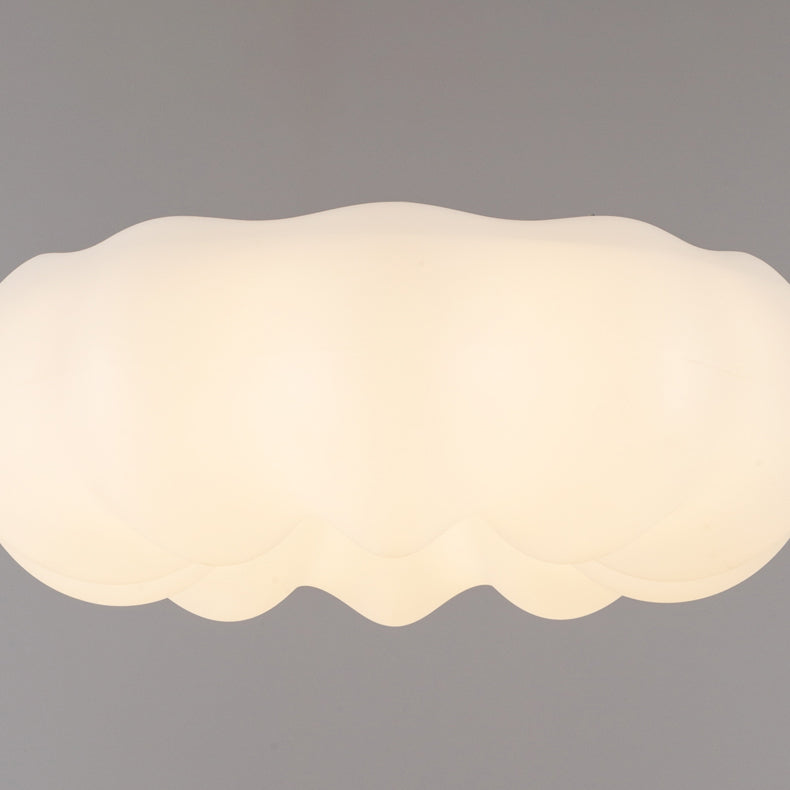 White Modern Metal Flush Mount Pumpkin Shape Ceiling Light with Plastic Shade for Bedroom