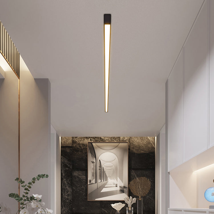 Modern Metal Flush Mount Linear Shape Ceiling Lamp with Acrylic Shade for Living Room